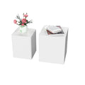 Upgrade Mdf Nesting Table Side Table Coffee Table End Table For Living Room,Office,Bedroom White,Set Of 2 White Mdf