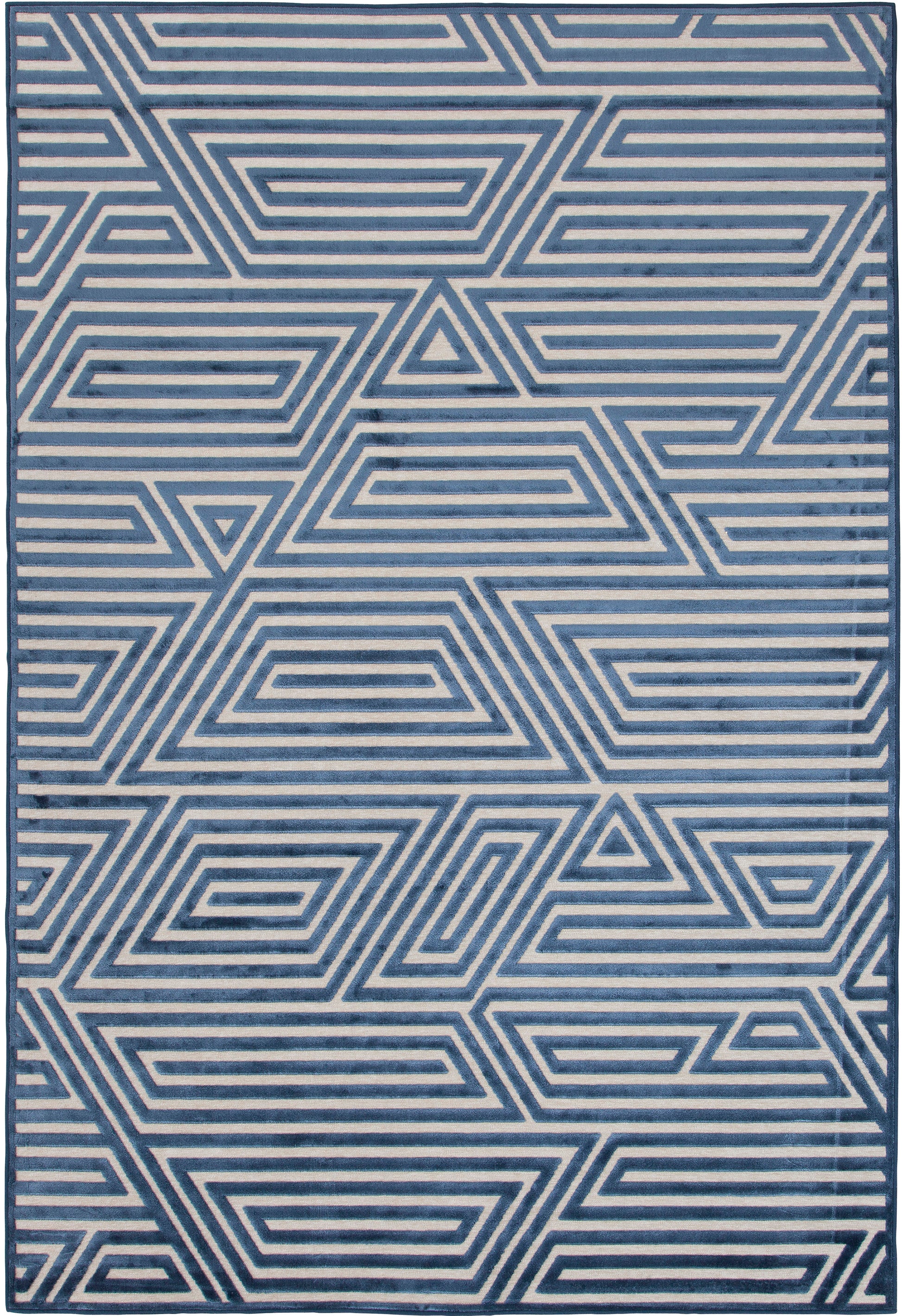 Orbit Blue Area Rug 5X8 Blue Chenille