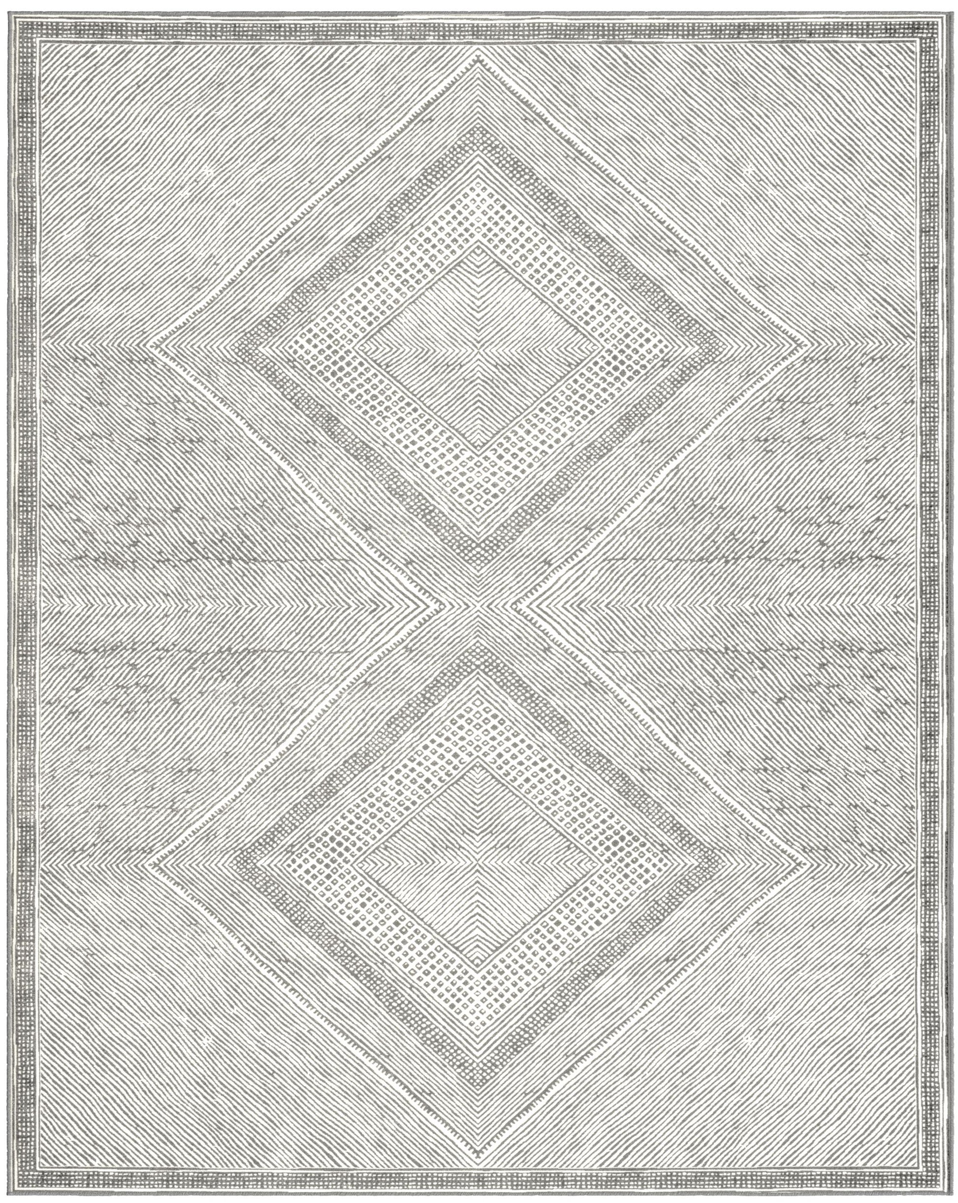 Benzara Gray Viscose Area Rug 8X10 Gray Viscose
