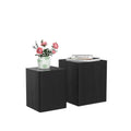 Upgrade Mdf Nesting Table Side Table Coffee Table End Table For Living Room,Office,Bedroom ,Black Oak Set Of 2 Black Mdf