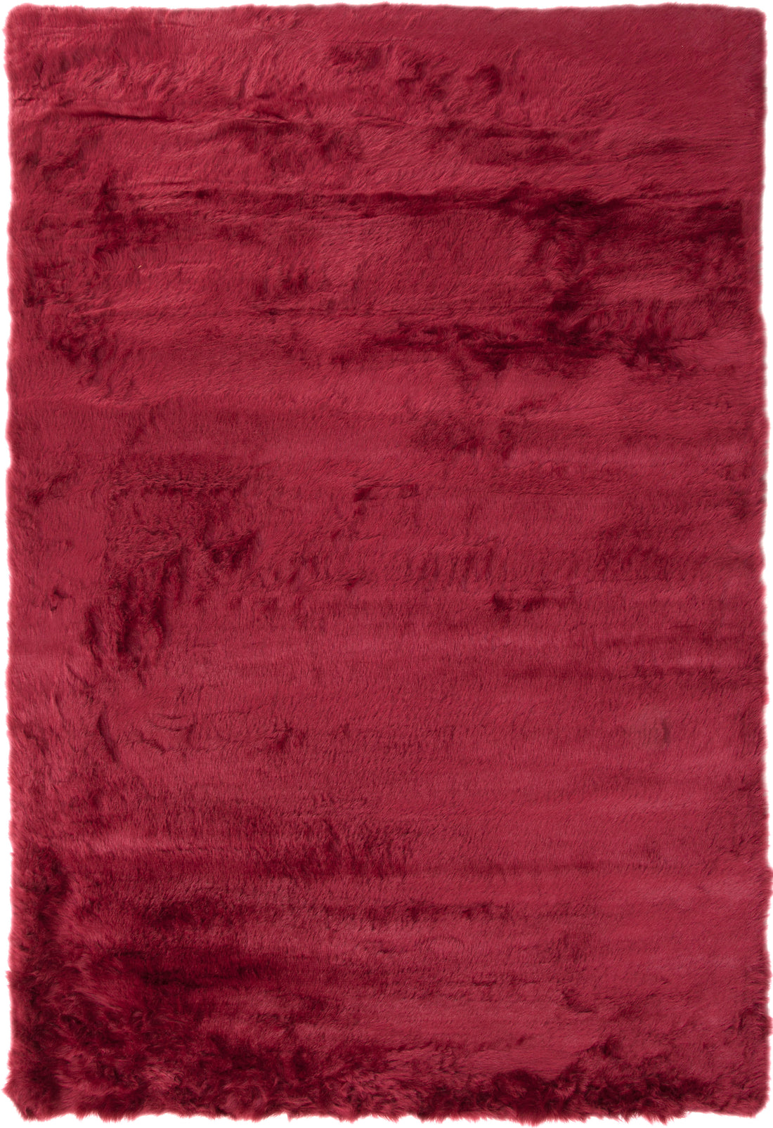 Ruby Faux Fur Area Rug 5X8 Red Acrylic