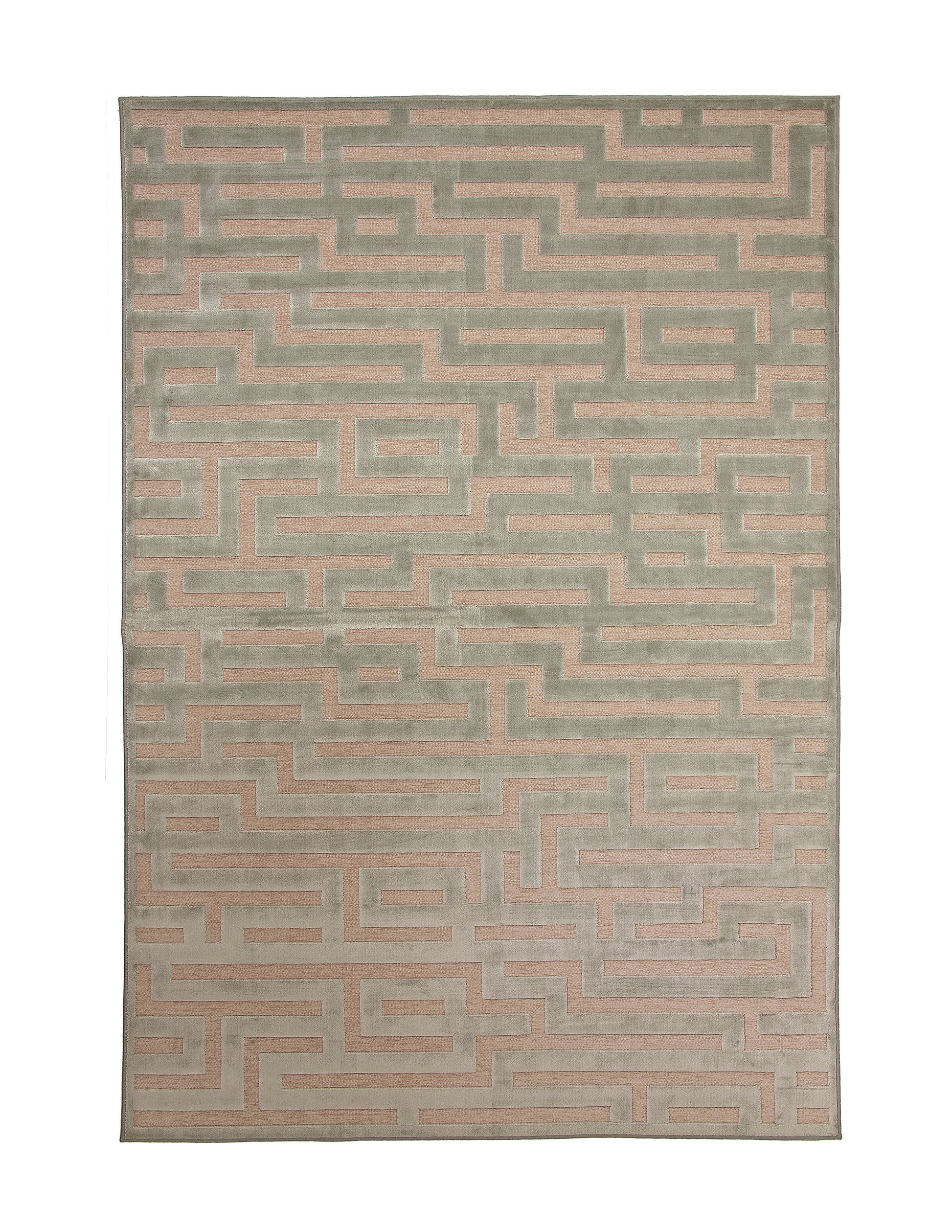 Maze Lt. Blue Grey Area Rug 8X10 Light Blue Chenille