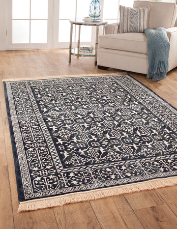 Rothbury Navy White Area Rug 8X10 Navy Viscose