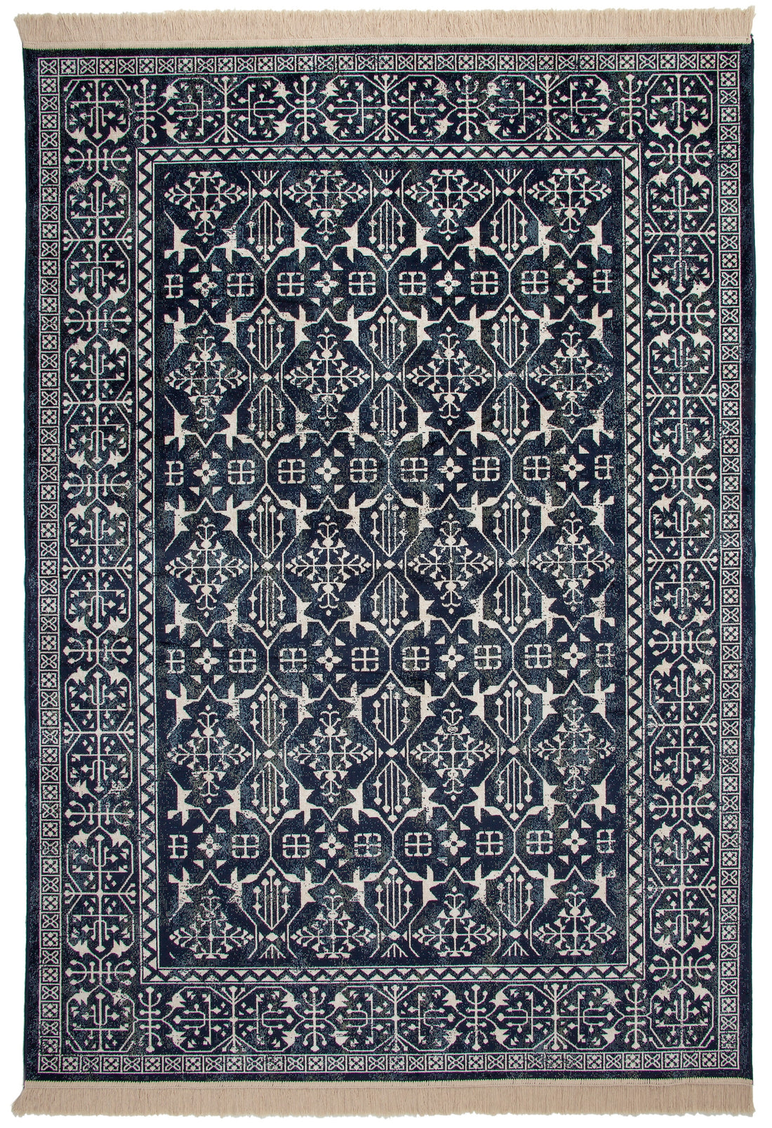 Rothbury Navy White Area Rug 8X10 Navy Viscose