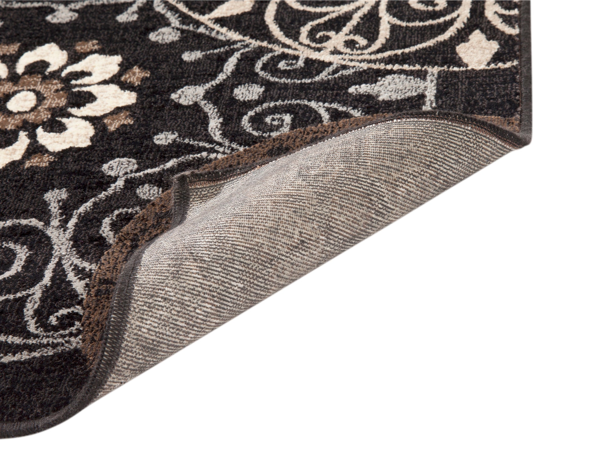 Lundy Chocolate Black Beige Area Rug 5X8 Chocolate Viscose