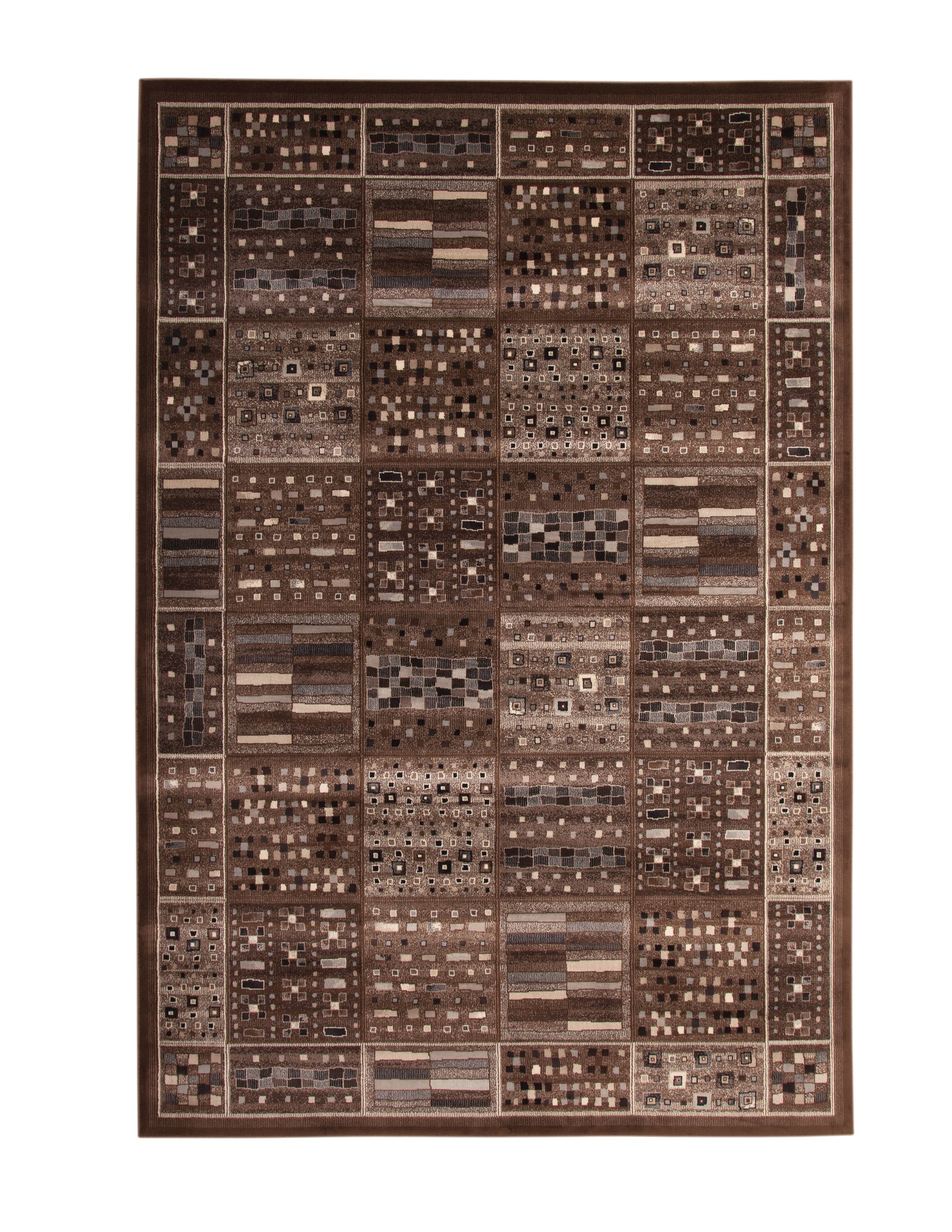 Drexel Chocolate Ivory Grey Area Rug 8X10 Chocolate Viscose