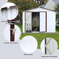 Metal Garden Sheds 6Ftx8Ft Outdoor White Offee White Metal