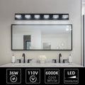 LED Modern Black Vanity Lights, 6 Lights Acrylic Matte black-acrylic