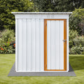 Metal Garden Sheds 5Ftx4Ft Outdoor White Yellow White Metal