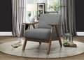 Modern Home Furniture Gray Fabric Upholstered 1Pc Accent Chair Walnut Finish Wood Cushion Back And Seat Furniture Gray Primary Living Space Retro Solid Wood