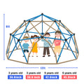 Kids Climbing Dome Tower 12 Ft Jungle Gym Geometric Playground Dome Climber Monkey Bars Play Center, Rust & Uv Resistant Steel Supporting 1000 Lbs Coffee Metal