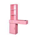 Pink Modern Simple Hair Desk, Multi Layer Storage Space Pink Mdf