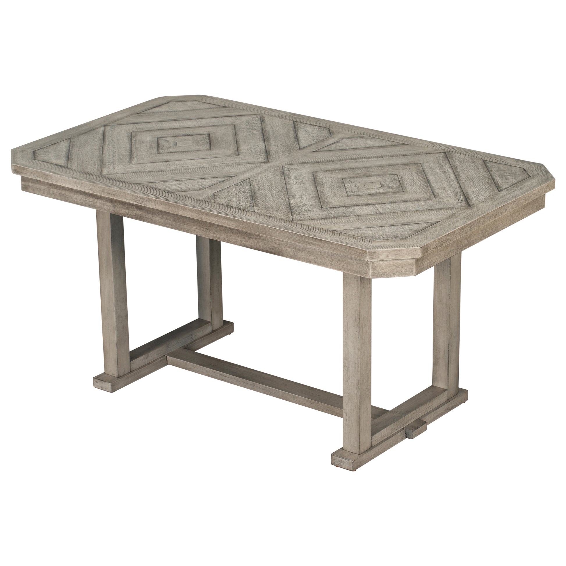 6 Piece Rubber Wood Dining Table Set With Beautiful Wood Grain Pattern Tabletop Solid Wood Veneer And Soft Cushion Gray Gray Solid Wood