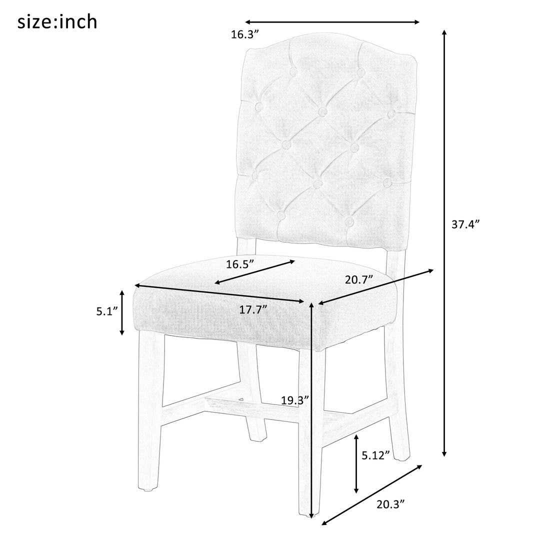 Retro Style Dining Chair Set With 4 Upholstered Chairs For Dining Room And Living Room Natural Wood Wash Natural Wood Wash Solid Wood