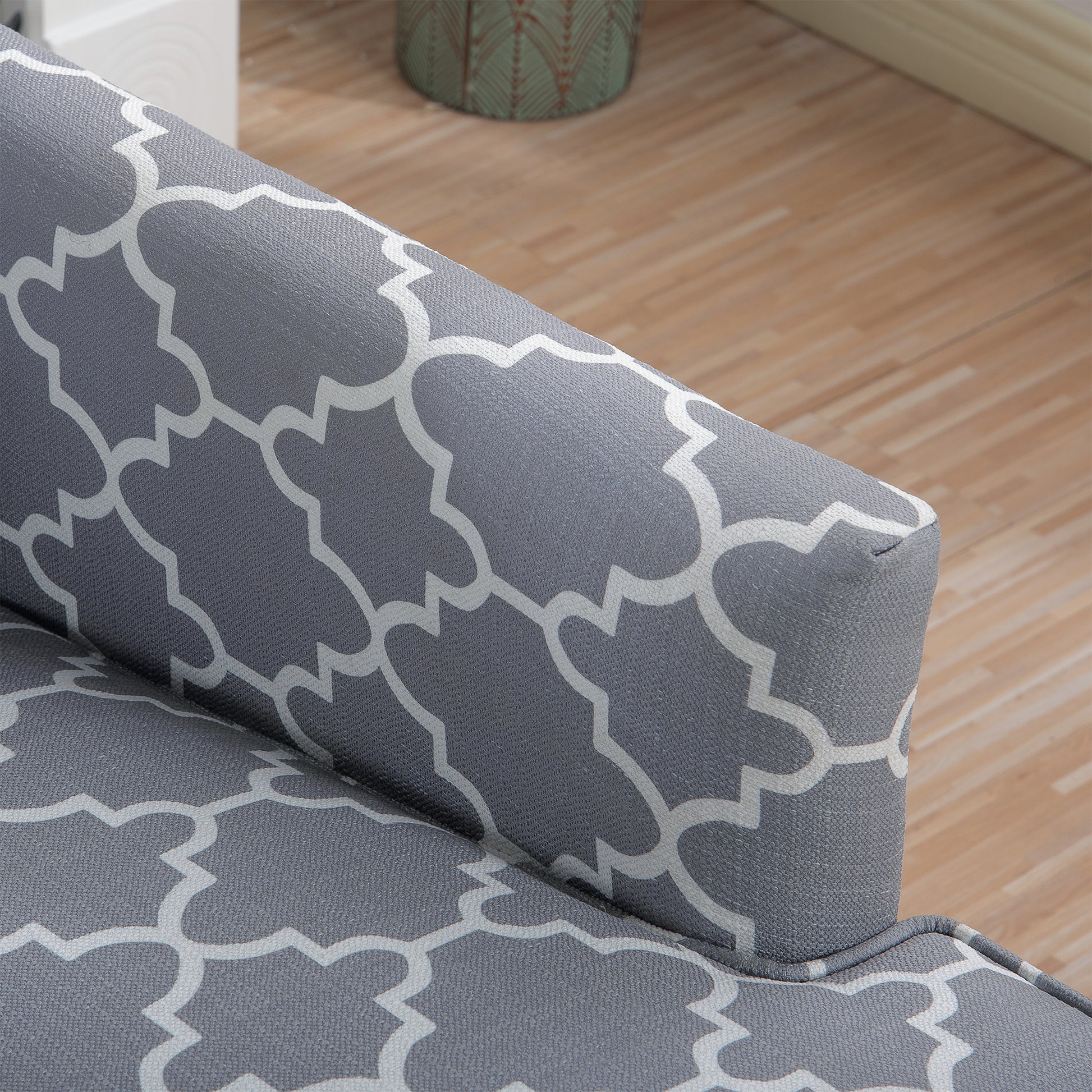 Accent Chairs For Living Room Grey Mix Fabric