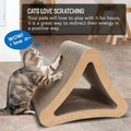 Scratchme 3 Sided Triangle Cat Scratching Post Scratcher Cardboard, Recycle Corrugated Vertical Cat Board Pads Prevents Furniture Damage, Triangular Brown Plywood