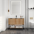 48 Inch Freestanding Bathroom Vanity With Resin Basin,48X18 Maple Freestanding Plywood