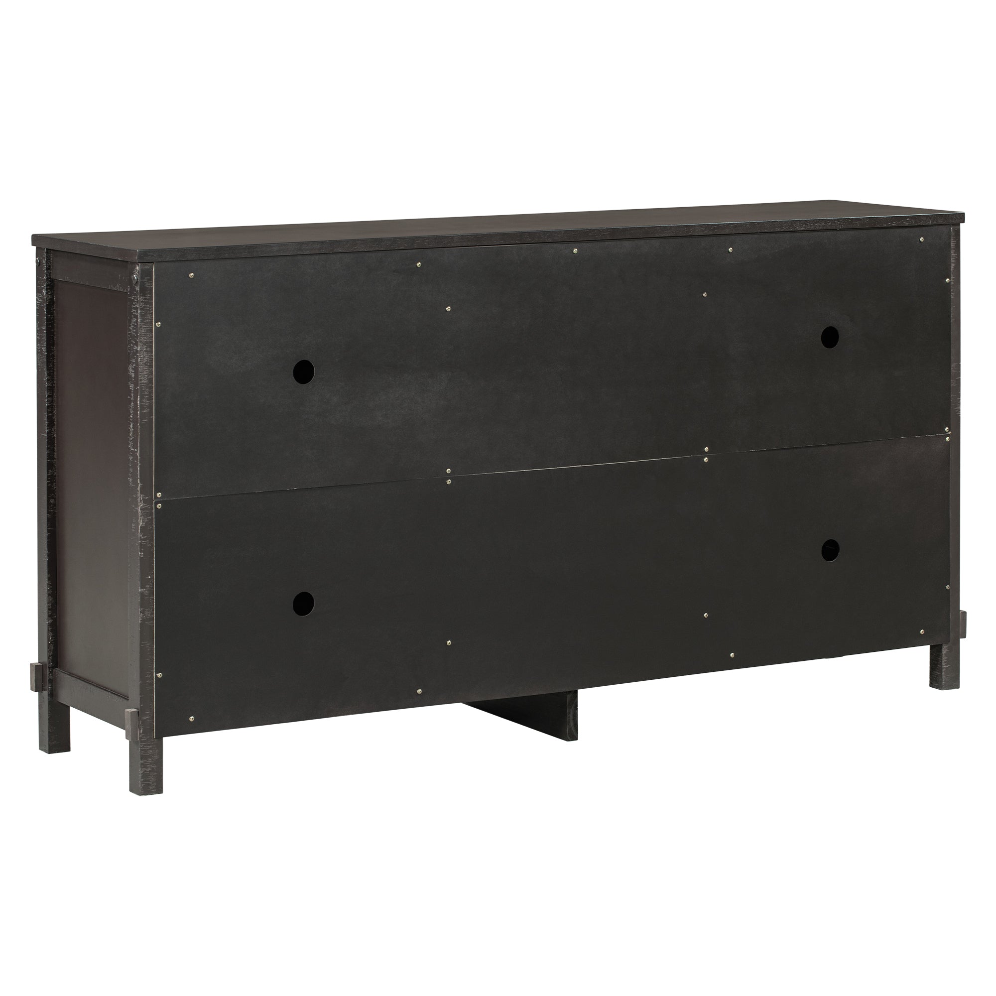 Retro Solid Wood Buffet Cabinet with 2 Storage espresso-solid wood