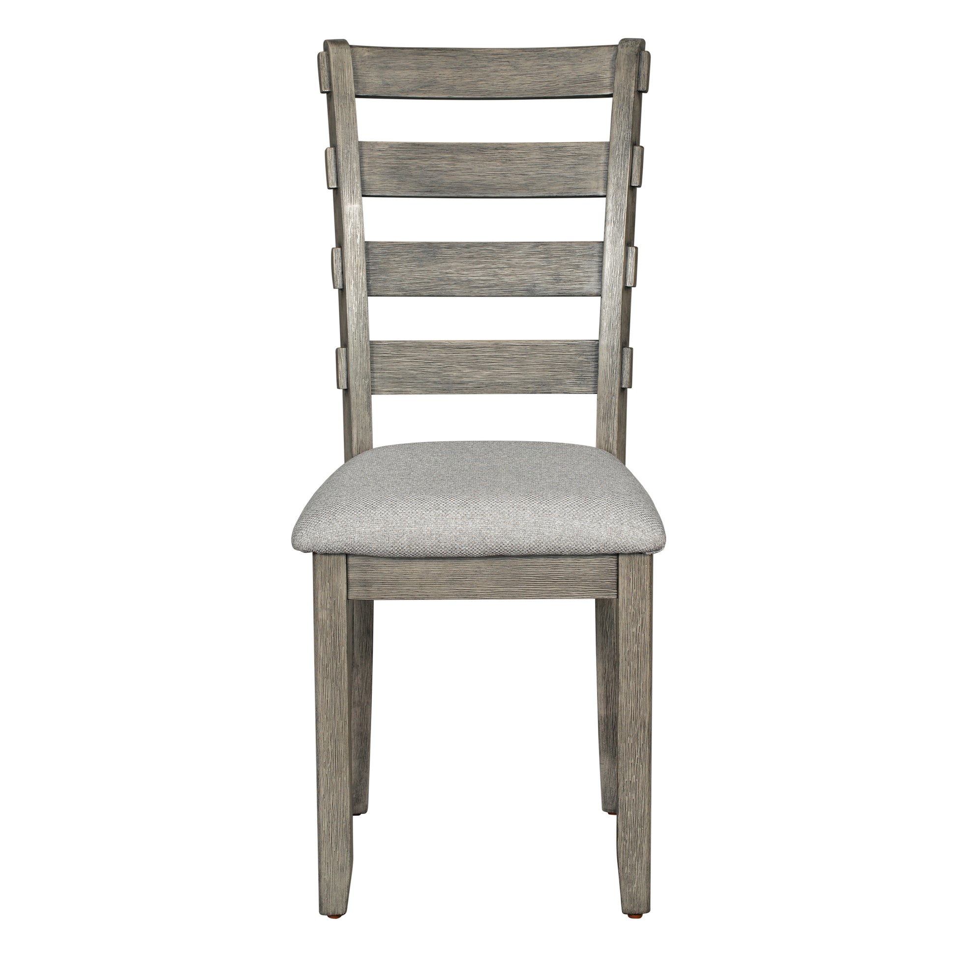 6 Piece Rubber Wood Dining Table Set With Beautiful Wood Grain Pattern Tabletop Solid Wood Veneer And Soft Cushion Gray Gray Solid Wood