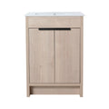 Freestanding Bathroom Vanity With White Ceramic Sink & 2 Soft Close Cabinet Doors Kd Packing ,Bvb02424Plo G Bl9060B ,W1286S00015 Plain Light Oak 2 Bathroom Freestanding Modern Plywood