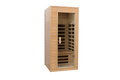 Hemlock One Person Far Infrared Roof Embedded Indoor Sauna Room Front & Rear Natural Metal & Wood