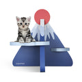 Scratchme Cat Scratcher Post Board, Mount Fuji Shape Cat Scratching Lounge Bed, Durable Pad Prevents Furniture Damage Blue Plywood