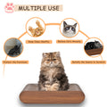 Fluffydream Cat Scratcher, Cardboard Lounge Bed, Bone Shape Design, Recyclable Corrugated Scratching Pad, Stable And Durable, Furniture Protector, Reversible, Wood Brown Plywood