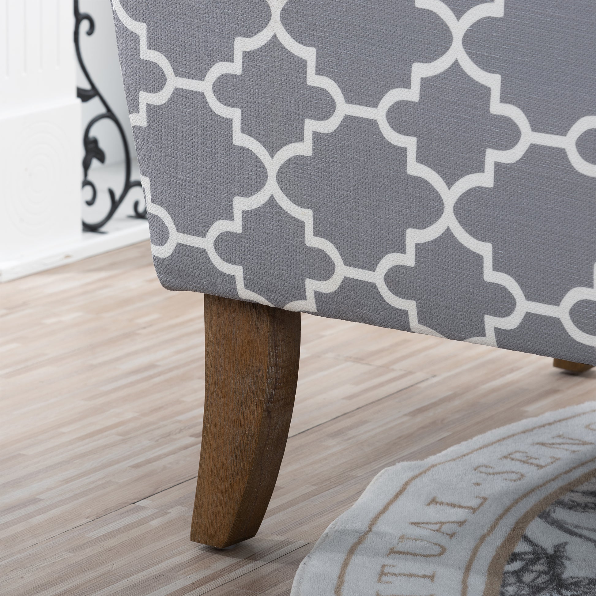Accent Chairs For Living Room Grey Mix Fabric