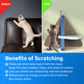 Scratchme Cat Scratcher Post Board, Mount Fuji Shape Cat Scratching Lounge Bed, Durable Pad Prevents Furniture Damage Blue Plywood