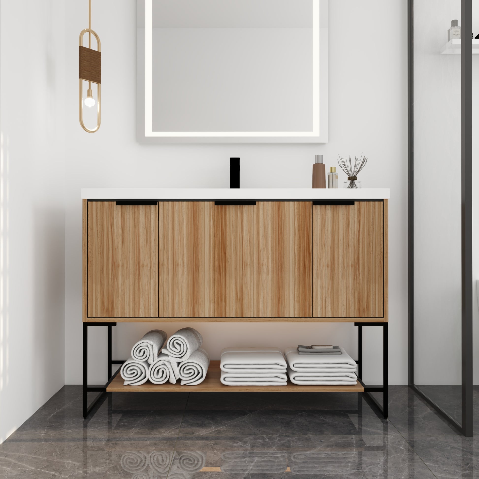 48 Inch Freestanding Bathroom Vanity With Resin maple-freestanding-plywood