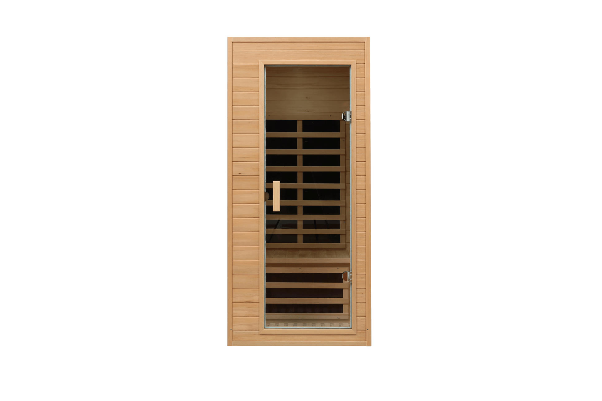 Hemlock One Person Far Infrared Roof Embedded Indoor Sauna Room Natural Metal & Wood