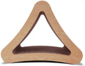 Scratchme 3 Sided Triangle Cat Scratching Post Scratcher Cardboard, Recycle Corrugated Vertical Cat Board Pads Prevents Furniture Damage, Triangular Brown Plywood