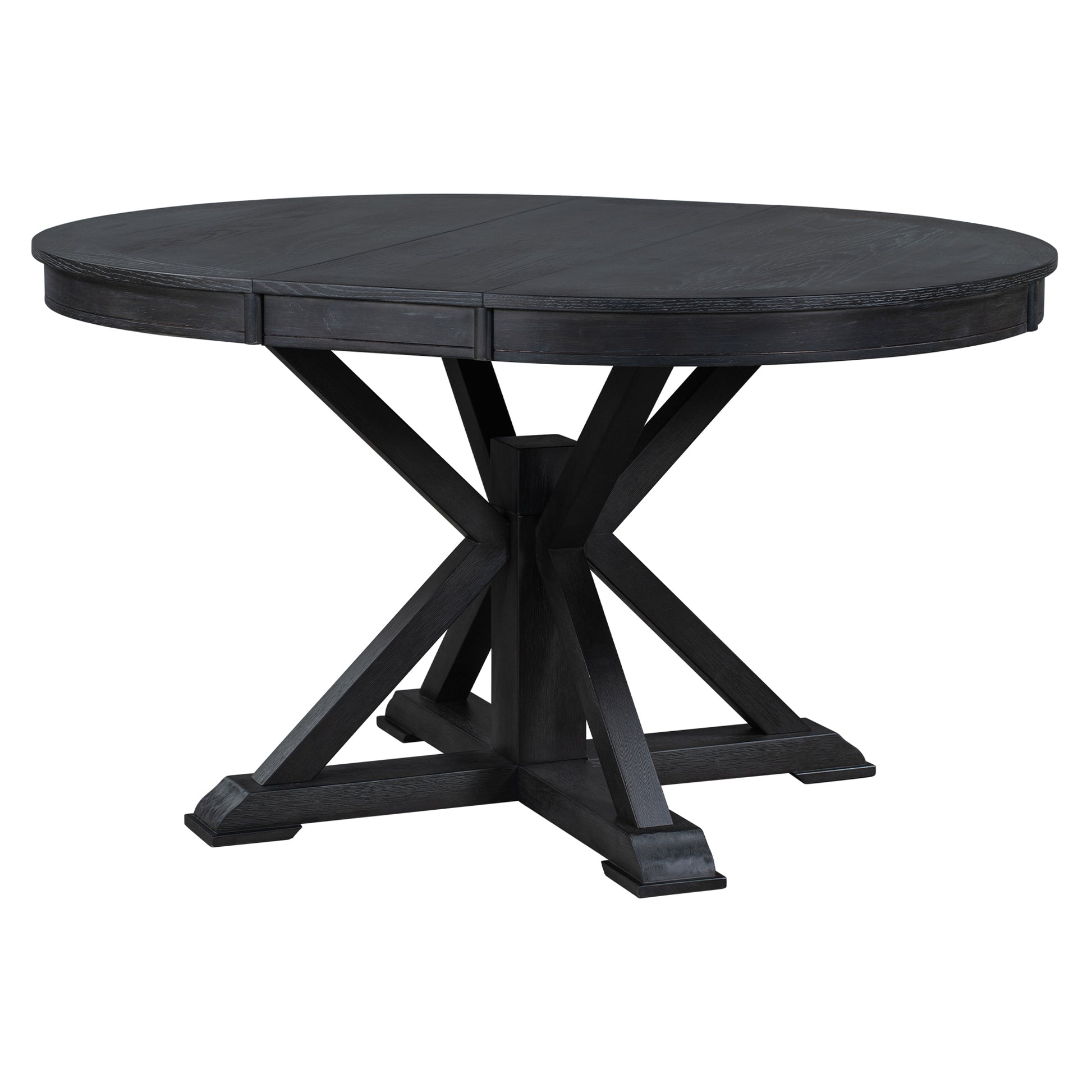 Retro Functional Extendable Dining Table With A 12" Leaf For Dining Room And Living Room Espresso Espresso Solid Wood Mdf