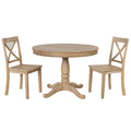 Modern Dining Table Set For 4,Round Table And 4 Kitchen Room Chairs,5 Piece Kitchen Table Set For Dining Room,Dinette,Breakfast Nook,Natural Wood Wash Natural Wood Wash Mdf Solid Wood Mdf