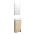 16 Inch Bathroom Vanity With Single Sink,Soft Closing plain light