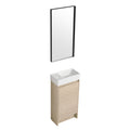 16 Inch Bathroom Vanity With Single Sink,Soft Closing plain light