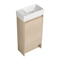 16 Inch Bathroom Vanity With Single Sink,Soft Closing plain light