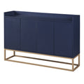 Modern Sideboard Elegant Buffet Cabinet With Large Storage Space For Dining Room, Entryway Navy Navy Particle Board