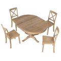 Modern Dining Table Set For 4,Round Table And 4 Kitchen Room Chairs,5 Piece Kitchen Table Set For Dining Room,Dinette,Breakfast Nook,Natural Wood Wash Natural Wood Wash Mdf Solid Wood Mdf