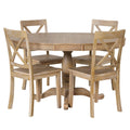 Modern Dining Table Set For 4,Round Table And 4 Kitchen Room Chairs,5 Piece Kitchen Table Set For Dining Room,Dinette,Breakfast Nook,Natural Wood Wash Natural Wood Wash Mdf Solid Wood Mdf