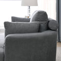 Video Welike Swivel Accent Barrel Modern Dark Grey Sofa Lounge Club Big Round Chair With Storage Ottoman Linen Fabric For Living Room Hotel With Pillows Dark Grey Foam Fabric