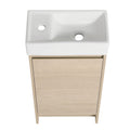 16 Inch Bathroom Vanity With Single Sink,Soft Closing plain light