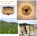 3 Lights Rattan Flush Mount Light Brown Rattan