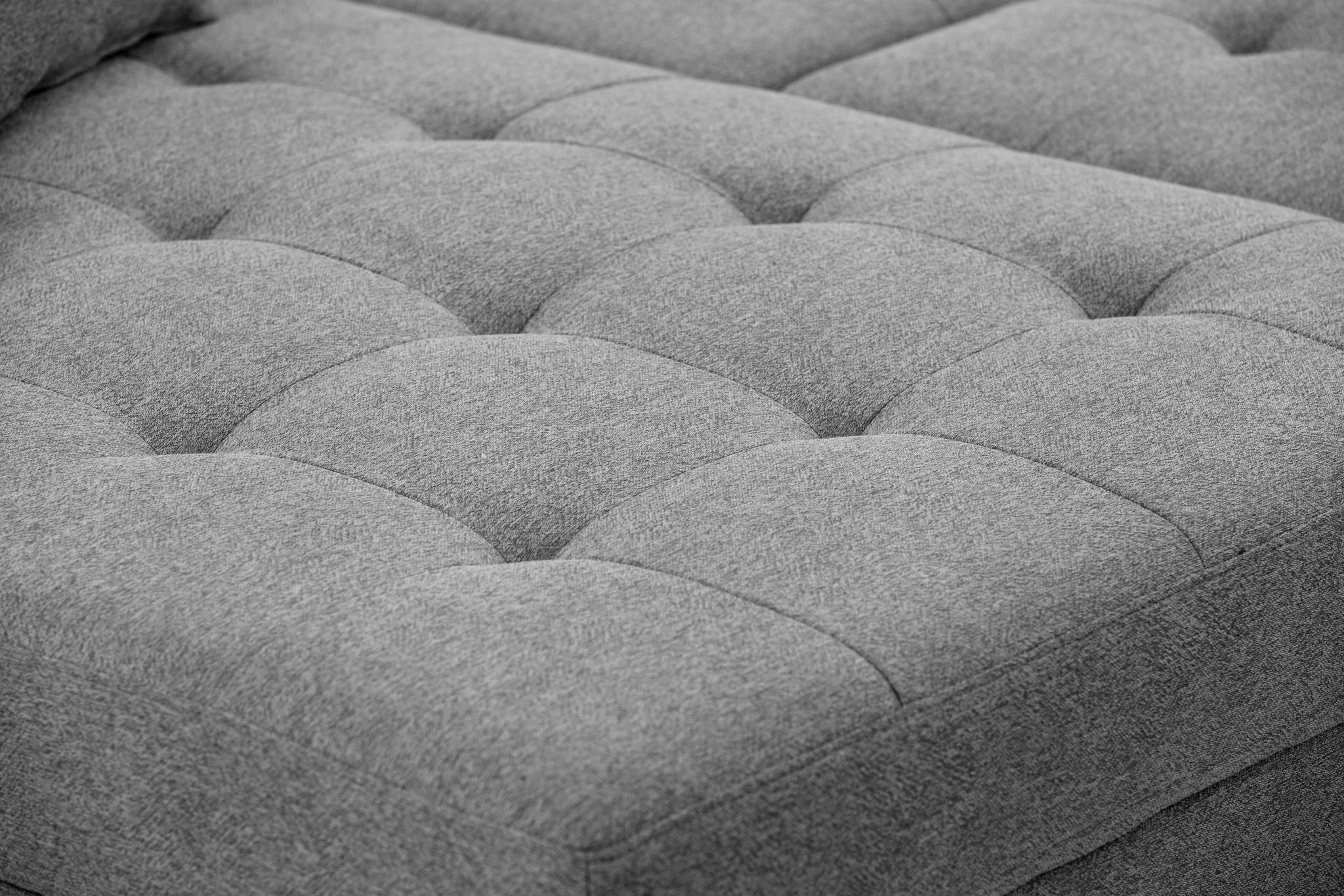 111'' Tufted Fabric 3 Seat L Shape Sectional Sofa dark grey-fabric