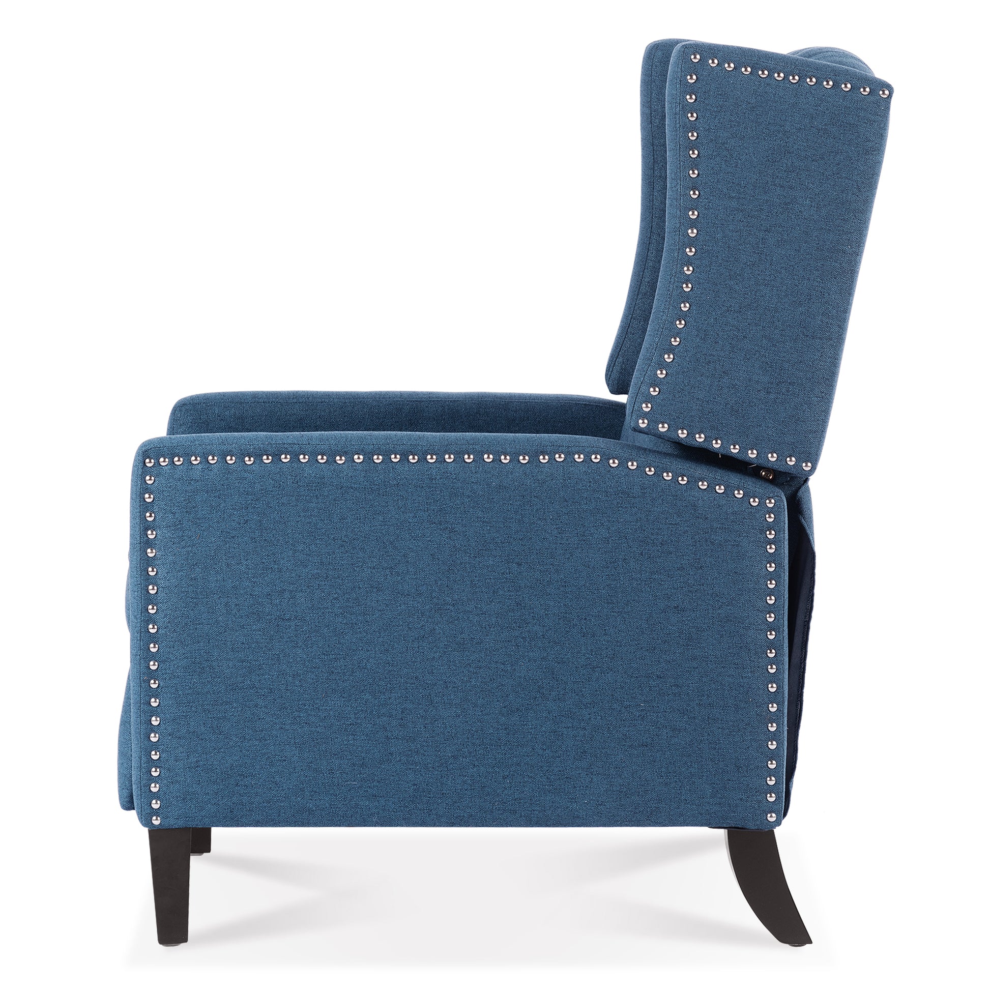 27.16" Wide Manual Wing Chair Recliner Blue Polyester