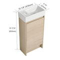 16 Inch Bathroom Vanity With Single Sink,Soft Closing plain light