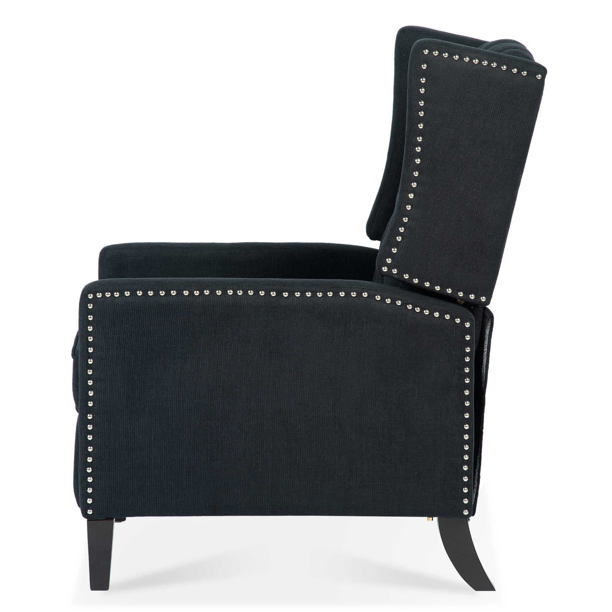 27.16" Wide Manual Wing Chair Recliner Black Fabric