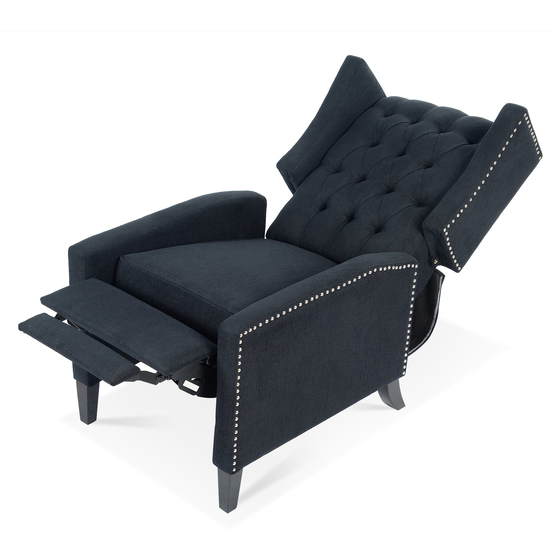 27.16" Wide Manual Wing Chair Recliner Black Fabric