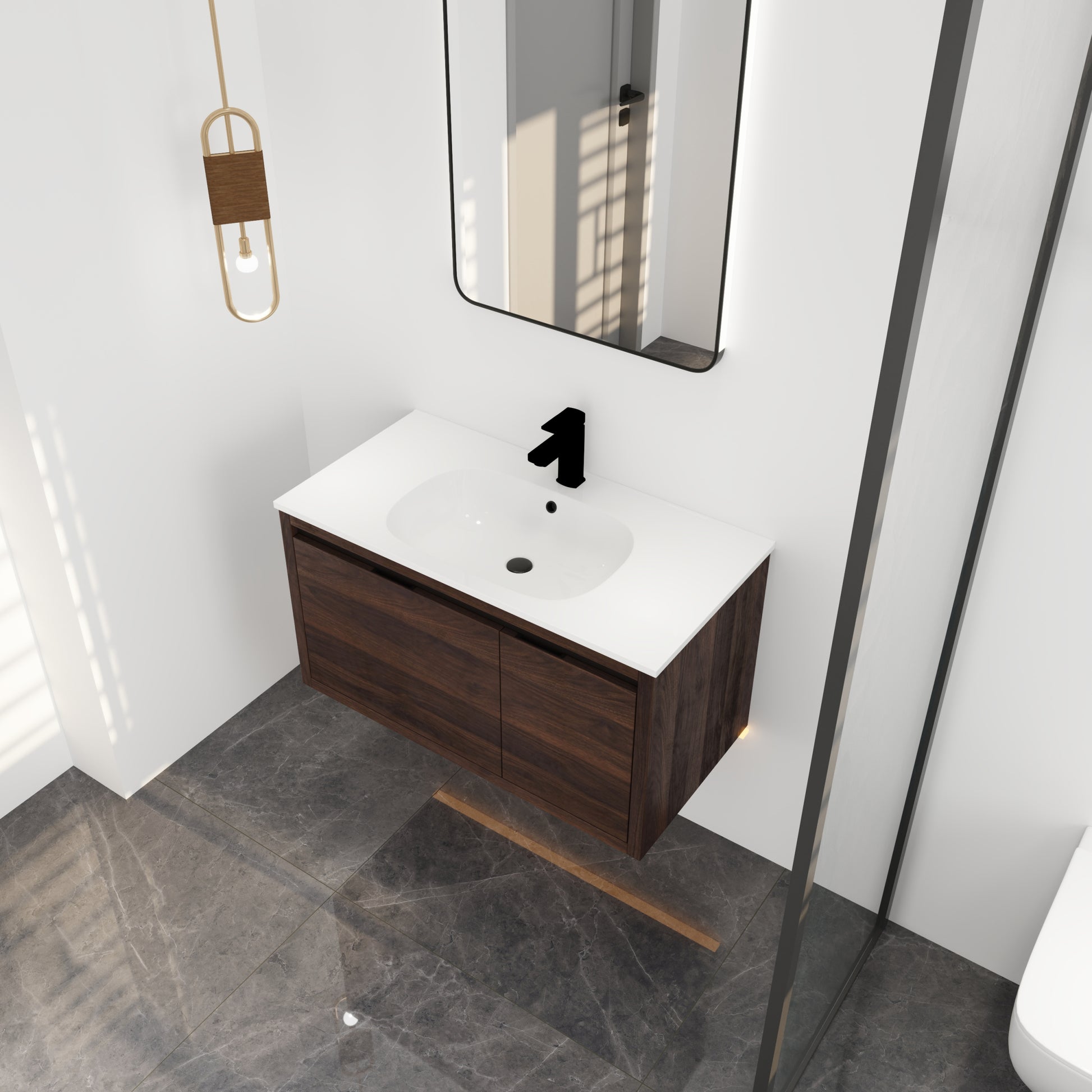 36 Inch Bathroom Vanity With Gel Sink california walnut-plywood