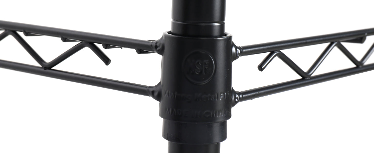 7 Tier Wire Shelving Unit, 2450 Lbs Nsf Height Adjustable Metal Garage Storage Shelves With Wheels, Heavy Duty Storage Wire Rack Metal Shelves Black Black Iron Plastic